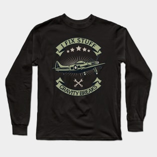 Aircraft Mechanic Airplane Technician Long Sleeve T-Shirt